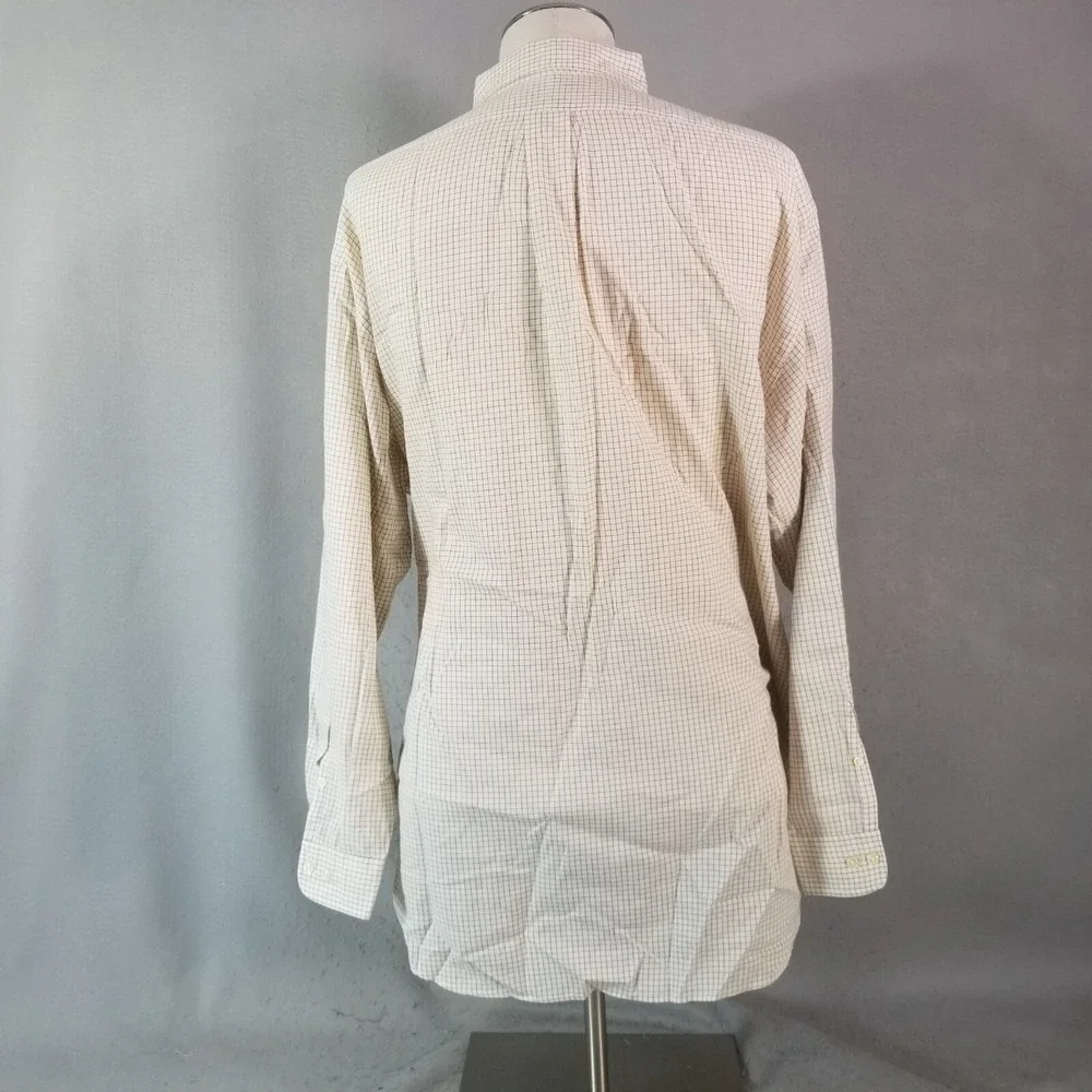 Ralph Lauren shirt men's XL extra large 17.5 Yarmouth beige check long sleeve